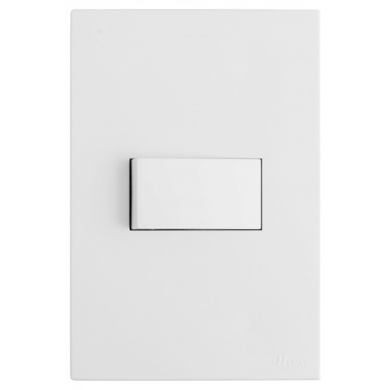 Conjunto Interruptor Simples Horizontal 4x2 - RECTA BRANCO SATIN FOSCO